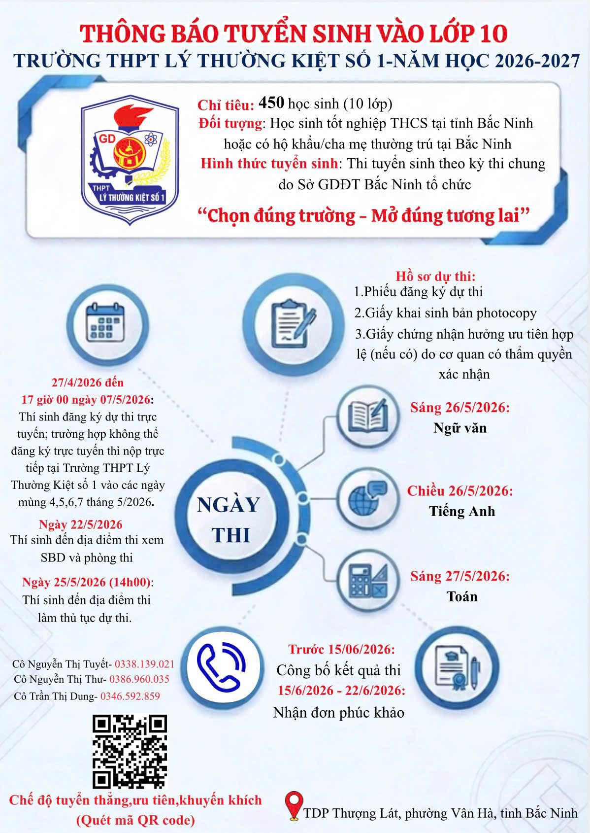 THÔNG BÁO KẾ HOẠCH TUYẾN SINH VÀO LỚP 10 NĂM HỌC 2026 - 2027