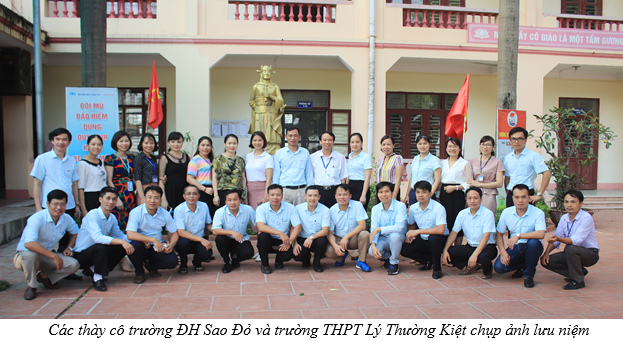 Chương trình giao lưu, hợp tác giữa hai trường ĐH Sao Đỏ - Hải Dương và trường THPT Lý Thường Kiệt